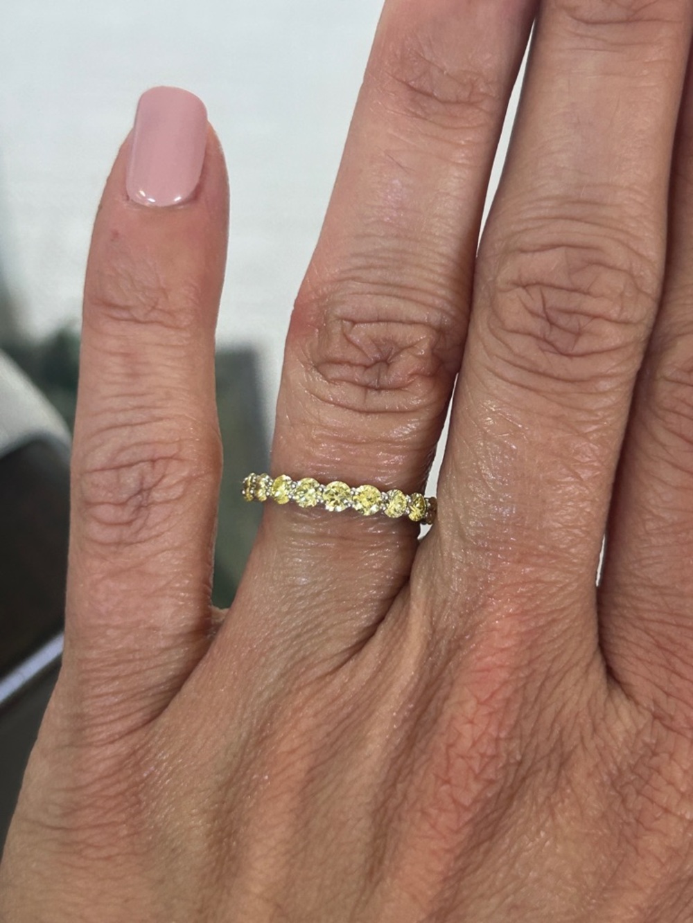 2.31ctw Canary Yellow Lab Diamond Eternity Band - Platinum, Size 6.5